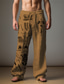 cheap Men&#039;s Plus Size Bottoms-Men&#039;s Vintage Cowboy Linen Pants Pants Trousers Mid Waist Outdoor Daily Wear Streetwear Fall &amp; Winter Regular Fit