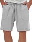 baratos Calções para Homem-Homens Calção Shorts de linho Shorts de verão Com Cordão Cintura elástica Perna reta Tecido Conforto Respirável Curto Casual Diário Feriado Moda Estilo Clássico Preto Verde Tropa