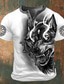 Χαμηλού Κόστους Ανδρικό Γραφικό T-shirt-Γραφική Λύκος Μοντέρνα Ρετρό / Βίντατζ Κλασσικό Ανδρικά 3D εκτύπωση Μπλουζάκι Πουκάμισο Henley Υπαίθρια Αθλήματα Αργίες Εξόδου Κοντομάνικη μπλούζα Λευκό Ρουμπίνι Καφέ Κοντομάνικο Χένλι Πουκάμισο