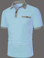 voordelige klassieke polo-Voor heren POLO Shirt Polo&#039;s met knopen Casual Feestdagen Revers Korte mouw Modieus Basic Kleurenblok Pied-de-poule Lapwerk Zak Zomer Normale pasvorm Zwart Wit Marineblauw blauw POLO Shirt