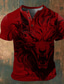 Χαμηλού Κόστους Ανδρικό Γραφικό T-shirt-Γραφική Ζώο Μοντέρνα Ρετρό / Βίντατζ Κλασσικό Ανδρικά 3D εκτύπωση Μπλουζάκι Πουκάμισο Henley Υπαίθρια Αθλήματα Αργίες Εξόδου Κοντομάνικη μπλούζα Λευκό Ρουμπίνι Θαλασσί Κοντομάνικο Χένλι Πουκάμισο