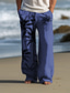 cheap Men&#039;s Plus Size Bottoms-Men&#039;s Vintage Palm Tree Linen Pants Pants Trousers Mid Waist Outdoor Daily Wear Streetwear Fall &amp; Winter Regular Fit