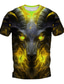 cheap Men&#039;s Graphic Tshirts-Carnival Graphic Animal Flame Daily Designer Retro Vintage Men&#039;s 3D Print T shirt Tee Sports Outdoor Holiday Going out T shirt Yellow Purple Orange Short Sleeve Crew Neck Shirt Spring &amp; Summer
