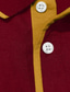 voordelige klassieke polo-Voor heren POLO Shirt Polo&#039;s met knopen Casual Sport Revers Lange mouw Modieus Basic Kleurenblok Lapwerk Geborduurd Lente &amp; Herfst Normale pasvorm Wit Rood Marineblauw Donkergroen POLO Shirt