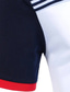 זול פולו קלאסי-בגדי ריקוד גברים חולצת POLO כפתור אפ פולו קזו&#039;אל ספורט דש שרוולים קצרים אופנתי בסיסי פס טלאים כיס קיץ רגיל שחור לבן חולצת POLO