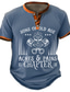 billige T-shirt med tryk til mænd-Grafisk Breve Dødningehoveder Mode Retro / vintage Klassisk Herre 3D-udskrivning T-shirt Henley-skjorte Sport &amp; Udendørs Ferie I-byen-tøj T-shirt Blå militærgrøn Mørkeblå Kortærmet Henley Skjorte