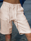 abordables Bermudas de hombre-Hombre Pantalón corto Pantalones cortos de lino Pantalones cortos de verano Bolsillo Correa Pierna recta Plano Comodidad Transpirable Corto Casual Diario Festivos Moda Design Blanco Azul cielo