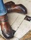 Χαμηλού Κόστους Ανδρικές Μπότες-Ανδρικά Μπότες Μπότες καουμπόι δυτικές Μπότες Μοτοσυκλετιστή Ρετρό Περπάτημα Καθημερινό Καθημερινά PU Άνετο Μποτίνια Μοκασίνια Μαύρο Καφετί Ανοικτό Σκούρο καφέ Άνοιξη Φθινόπωρο