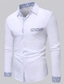 billige mænds fritidsskjorter-Herre Skjorte Button Up skjorte Casual skjorte Hvid Blå Mørkeblå Langærmet Paisley Farveblok Knaphul Daglig Ferierejse Falsk lomme Tøj Mode Afslappet Bekvem Smart Casual