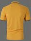 baratos polo clássico-Homens Camiseta Polo Polos de botões Casual Feriado Lapela Manga Curta Moda Básico Tecido Botão Verão Normal Branco Amarelo Azul Verde Camiseta Polo