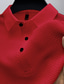 cheap Classic Polo-Men&#039;s Waffle Polo Shirt Button Up Polos Casual Sports Lapel Short Sleeve Fashion Basic Plain Knitted Summer Regular Fit Black White Red Navy Blue Blue Khaki Waffle Polo Shirt