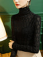 cheap Lace Tops-Shirt Blouse Women&#039;s Black White Blue Plain Lace Casual Fashion High Neck Slim S