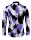 cheap Men&#039;s Printed Shirts-Graffiti Artistic Men&#039;s Shirt Daily Wear Going out Spring Turndown Long Sleeve Red, Blue, Purple S, M, L 4-Way Stretch Fabric Shirt