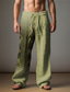 cheap Linen Pants-Men&#039;s Vintage Ethnic Linen Pants Pants Trousers Mid Waist Outdoor Daily Wear Streetwear Fall &amp; Winter Regular Fit