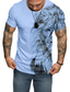 cheap Men&#039;s Graphic Tshirt-Graphic Animal Lion Daily Outdoor Casual Men&#039;s 3D Print Party Casual Holiday T shirt Light Green Blue Sky Blue Short Sleeve Crew Neck Shirt Spring &amp; Summer Clothing Apparel Normal S M L XL XXL XXXL