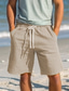 baratos Calções para Homem-Homens Calção Shorts de linho Shorts de verão Com Cordão Cintura elástica Perna reta Tecido Conforto Respirável Curto Casual Diário Feriado Moda Estilo Clássico Amarelo Azul Céu