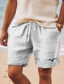 זול מכנסי גברים-מכנסי כותנה קצרים לגברים מכנסי קיץ מכנסיים קצרים לחוף הדפס שרוך אלסטי מותן ציפור נוחות נושמת חופשה קצרה בחוץ יציאה תערובת כותנה הוואי קז&#039;ואל לבן ורוד