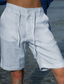 cheap Men&#039;s Shorts-Men&#039;s Shorts Linen Shorts Summer Shorts Pocket Drawstring Straight Leg Plain Comfort Breathable Short Casual Daily Holiday Fashion Designer White Sky Blue