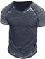 baratos Camisetas masculinas casuais-Homens Camiseta T-shirt Tecido Slim plissado Gola Redonda Rua Férias Manga Curta Roupa Vintage Designer Básico
