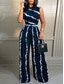 billiga semester jumpsuit-Dam Vanligt Jumpsuits Streetwear Blommig Ärmlös Rund hals Hög midja Mönster Gata Dagligen Normal Svart Gul Rodnande Rosa Sommar