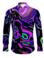 cheap Men&#039;s Printed Shirts-Optical Illusion Artistic Abstract Men&#039;s Shirt Daily Wear Going out Spring &amp; Summer Turndown Long Sleeve Blue, Purple, Orange S, M, L 4-Way Stretch Fabric Shirt
