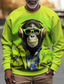 cheap Graphic Hoodies-Graphic Orangutan Men&#039;s Fashion 3D Print Golf Pullover Sweatshirt Holiday Vacation Going out Sweatshirts Yellow Purple Long Sleeve Crew Neck Print Spring &amp;  Fall Designer Hoodie Sweatshirt