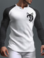 Χαμηλού Κόστους Ανδρικό Γραφικό T-shirt-Γραφική Συνδυασμός Χρωμάτων Λύκος Καθημερινά Κλασσικό Καθημερινό Ανδρικά 3D εκτύπωση Μπλουζάκι Βάφλα πουκάμισο Πουκάμισο Raglan T Υπαίθρια Αθλήματα Αργίες Εξόδου Κοντομάνικη μπλούζα