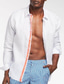 cheap Vacation-Men&#039;s Shirt Linen Shirt Cotton Linen Shirt Beach Shirt Button Up Shirt Plain Casual Daily White Light Green Pink Navy Blue Long Sleeve Lapel Spring &amp; Summer Clothing Apparel