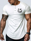 cheap Men&#039;s Graphic Tshirts-Graphic Face Fashion Daily Casual Men&#039;s Henley Shirt Raglan T Shirt Sports Outdoor Holiday Going out T shirt White Pink Sky Blue Short Sleeve Henley Shirt Spring &amp; Summer Clothing Apparel S M L