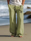 cheap Linen Pants-Men&#039;s Vintage Coconut Tree Compass Linen Pants Pants Trousers Mid Waist Outdoor Daily Wear Streetwear Fall &amp; Winter Regular Fit