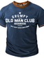 cheap Men&#039;s Graphic Tshirt-Graphic Letter Old Man Daily Designer Retro Vintage Men&#039;s 3D Print T shirt Tee Sports Outdoor Holiday Going out T shirt Navy Blue Light Grey Army Green Short Sleeve Crew Neck Shirt Spring &amp; Summer