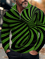 Недорогие Поло с графическим принтом-3D-печати Муж. Абстракция 3D С принтом Поло на молнии на открытом воздухе На каждый день Уличная одежда Полиэстер Длинный рукав Молния Футболки поло Белый Винный Весна S M L Слабоэластичная