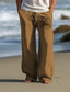 cheap Men&#039;s Plus Size Bottoms-Graphic Landscape Casual Men&#039;s Pants Trousers Daily Wear Vacation Going out Polyester Black Light Brown Blue S M L Mid Waist Elasticity Pants