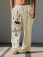 Χαμηλού Κόστους casual παντελόνι-Ανδρικά Βίντατζ Cowboy Λευκά παντελόνια Παντελόνια Μεσαία Μέση ΕΞΩΤΕΡΙΚΟΥ ΧΩΡΟΥ Καθημερινά Ρούχα Streetwear Φθινόπωρο &amp; Χειμώνας Κανονικό