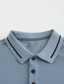 billiga klassisk polo-Herr POLO Shirt Knapp upp Polos Ledigt Helgdag Kavajslag Kortärmad Mode Grundläggande Slät Lappverk Ficka Sommar Normal Svart Marinblå Blå Grå POLO Shirt