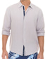 cheap Vacation-Men&#039;s Shirt Linen Shirt Cotton Linen Shirt Beach Shirt Button Up Shirt Plain Casual Daily White Light Green Pink Navy Blue Long Sleeve Lapel Spring &amp; Summer Clothing Apparel