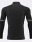 cheap Men&#039;s Active Tees &amp; Tanks-Men&#039;s Gym Shirt Compression Shirt Fishing Shirts Zip Polo Stand Collar Long Sleeve Sports &amp; Outdoor Vacation Going out Casual Daily Quick dry High Stretch Breathable Soft Plain Black White Activewear