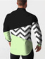 billige Skjorter med tryk til mænd-Geometri Kunstnerisk Abstrakt Herre Skjorte Dagligdagstøj I-byen-tøj Forår sommer Aftæpning Langærmet Sort S, M, L 4-vejs strækstof Skjorte