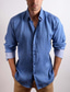 cheap Men&#039;s Linen Shirts-Men&#039;s Shirt Linen Shirt Button Up Shirt Beach Shirt Blue Long Sleeve Color Block Lapel Spring &amp;  Fall Casual Daily Clothing Apparel Patchwork
