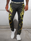 cheap Men&#039;s Plus Size Bottoms-Flame Business Abstract Men&#039;s 3D Print Dress Pants Pants Trousers Outdoor Daily Wear Streetwear Polyester Yellow Red Blue S M L Medium Waist Elasticity Pants
