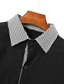 cheap Men&#039;s Casual Shirts-Men&#039;s Shirt Button Up Shirt Casual Shirt Black White Blue Long Sleeve Color Block Houndstooth Lapel Daily Vacation Front Pocket Clothing Apparel Fashion Casual Comfortable Smart Casual