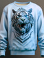 cheap Graphic Hoodies-Graphic Animal Men&#039;s Fashion 3D Print Golf Pullover Sweatshirt Holiday Vacation Going out Sweatshirts Blue Purple Long Sleeve Crew Neck Print Spring &amp;  Fall Designer Hoodie Sweatshirt