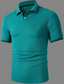 billiga klassisk polo-Herr POLO Shirt Knapp upp Polos Ledigt Helgdag Kavajslag Kortärmad Mode Grundläggande Slät Knapp Sommar Normal Vit Gul Blå Grön POLO Shirt