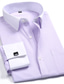 cheap Dress Shirts-Men&#039;s Shirt Dress Shirt Button Down Shirt White Pink Blue Long Sleeve Plain Lapel Spring &amp;  Fall Office &amp; Career Wedding Party Clothing Apparel Front Pocket