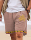 baratos Calções para Homem-Homens Calção Shorts de verão Shorts de praia Com Cordão Cintura elástica Imprimir Sol Conforto Respirável Curto Ao ar livre Feriado Para Noite Misto de Algodão Estilo Étnico Casual Branco Rosa