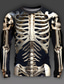 abordables T-shirts graphiques pour hommes-Graphic Crânes Crânes Cool Squelette du quotidien Design Extérieur Homme 3D effet T-shirts drôles Soirée Casual Vacances T-shirt Noir Rouge Violet manche longue Col Ras du Cou Chemise Printemps