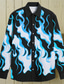 cheap Men&#039;s Printed Shirts-Flame Casual Men&#039;s Shirt Daily Wear Going out Fall &amp; Winter Turndown Long Sleeve Blue, Fuchsia, Orange S, M, L 4-Way Stretch Fabric Shirt