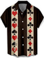 olcso Nyomott férfi ingek-farsangi póker alkalmi férfi ing napi viselet hétvége ősz / ősz lehajtható rövid ujjú fekete, piros, narancssárga s, m, l 4 irányban sztreccs