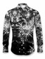 cheap Men&#039;s Printed Shirts-Sparkly Casual Men&#039;s Shirt Daily Wear Going out Fall &amp; Winter Turndown Long Sleeve Black, Yellow, Red S, M, L 4-Way Stretch Fabric Shirt