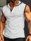 voordelige Gym tanktops-Voor heren Singlet Wafel Shirt Onderhemd Mouwloos shirt Effen Capuchon Buiten Uitgaan Mouwloos Kleding Modieus Ontwerper Spier
